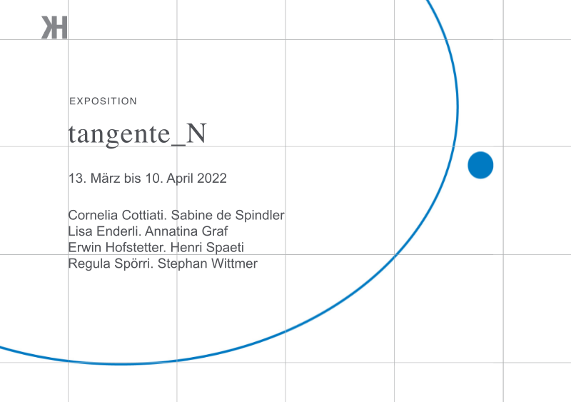 Einladungskarte TANGENTE_N , Kunstraum Hochdorf, Vorderseite.