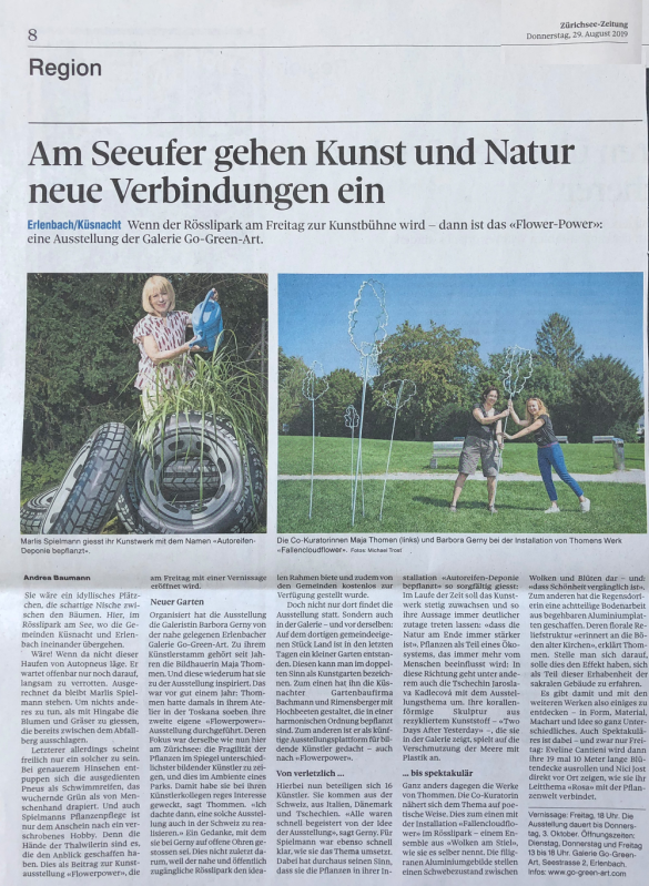 Am Seeufer gehen Kunst und Natur neue Verbindungen ein_Andrea Baumann_Zürichseezeitung Donnerstag, 29. August 2019