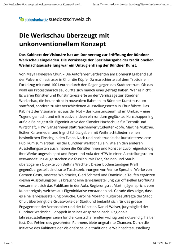 Die Werkschau überzeugt mit unkonventionellem Konzept_südostschweiz.ch